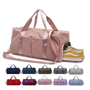 Pink Weekender Sports Women Yoga Travel Duffle Bag