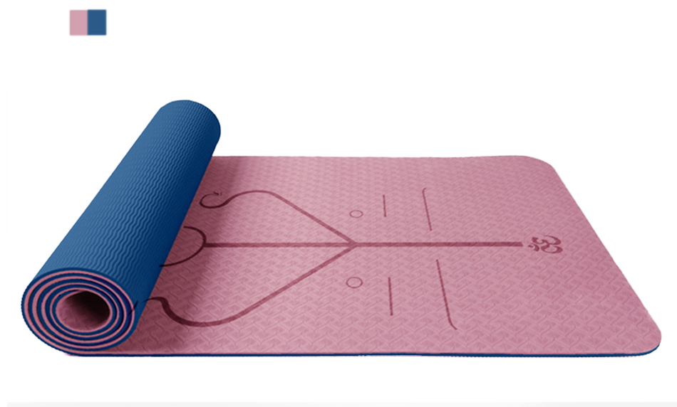 Non-slip TPE Double Color Yoga Mat with Bag