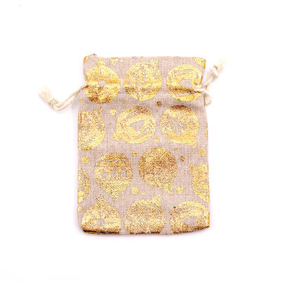 Custom Gold Stamping Cotton Gift Drawstring Bag Factory Wholesale Candy Gift Drawstring Bag