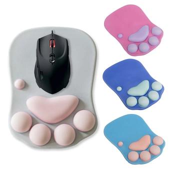 Cute Mouse Pad Silicon Memory Foam Gaming Mousepad Soft Cat Paw Mouse Pads Wrist Rest