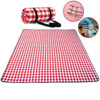 Red White Plaid Outdoor Foldable Waterproof Picnic Mat Fashion Travel Beach Mat