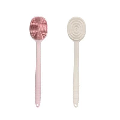 Long Handle Shower Massage Brush Silicone Shower Scrubber Back Cleaning
