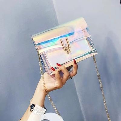 2020 Fashion Laser Chain Crossbody Bag Waterproof PVC Transparent Mini Ladies Handbags
