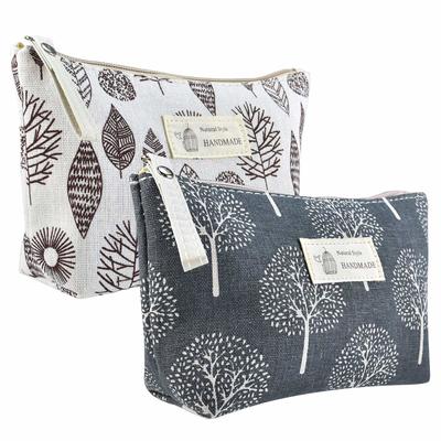 Canvas Cosmetic Bags Travel Organizer Pouch with Zipper Printed Makeup Bag